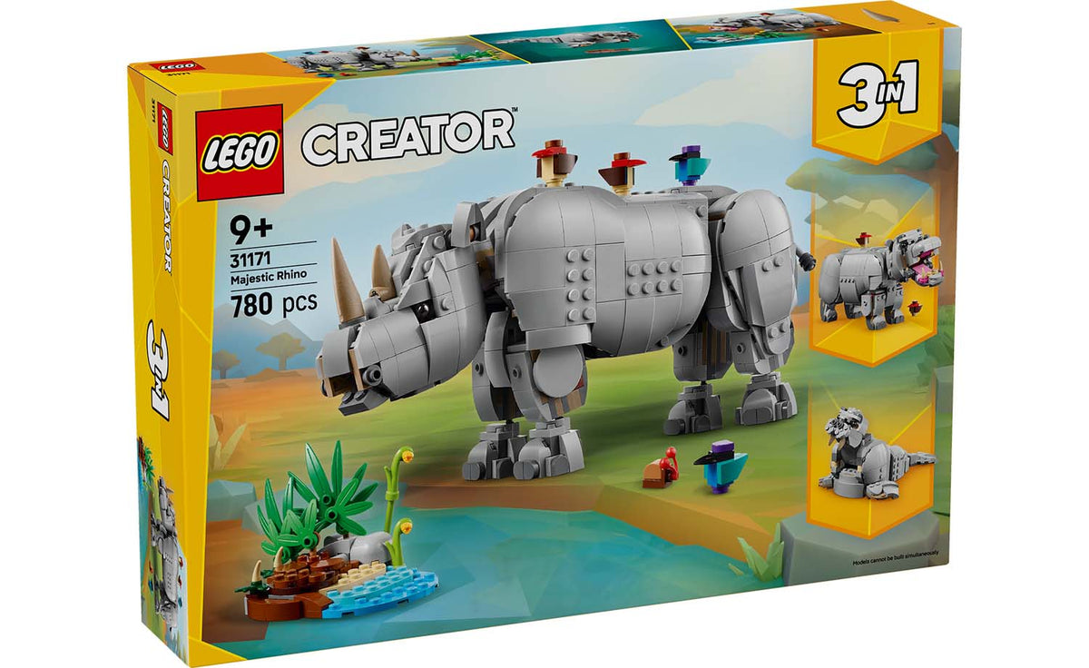 31171 | LEGO® Creator 3-in-1 Wild Animals: Majestic Rhino with Birds
